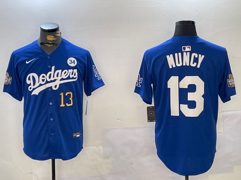 Men Los Angeles Dodgers #13 Muncy Blue Game 2024 Nike MLB Jersey style 11213